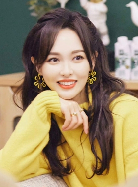 我们的客栈唐嫣同款耳环2025新款爆款小众设计感高级黄色花朵耳钉