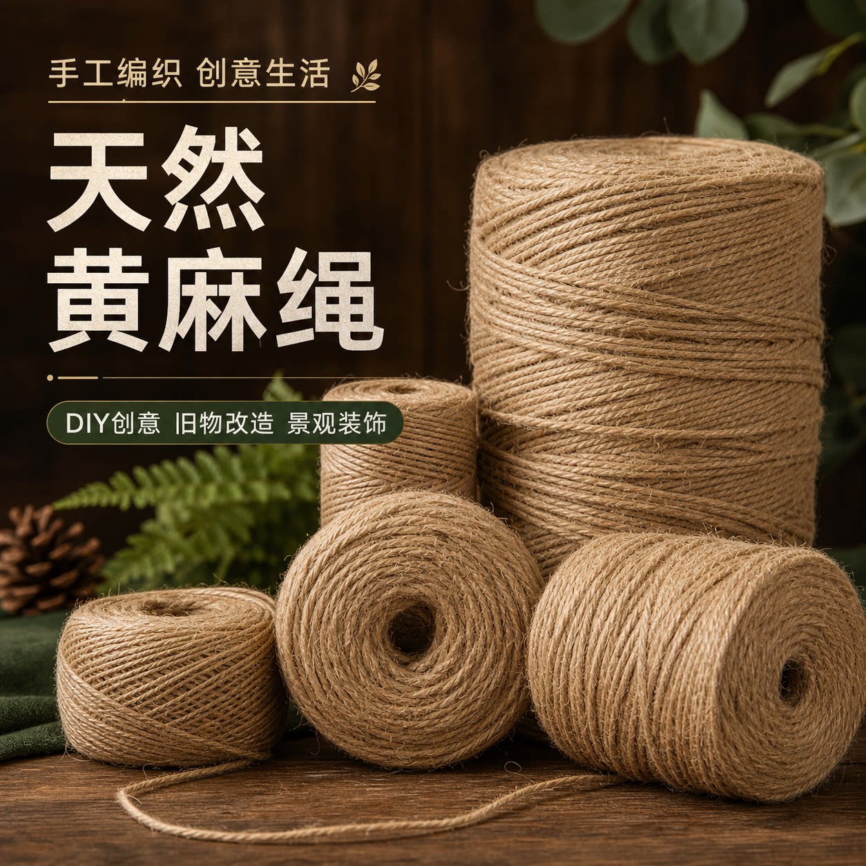 天然黄麻绳手工DIY编织绳猫抓板