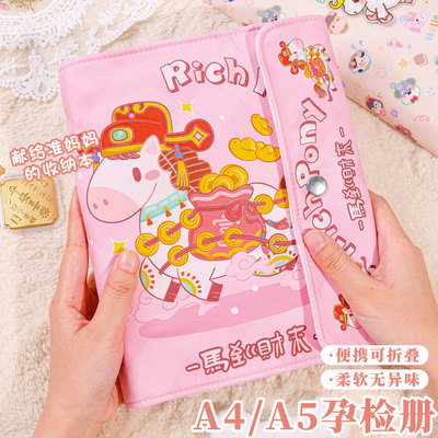 产检孕检收纳册带拉链包产检报告单收纳册马宝宝孕期档案册活页收纳袋文件夹孕妇初期用品产检手册资料记录册