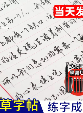 行草钢笔字帖练字专用成人成年男行书硬笔书法本女生行草书练习写字贴速成漂亮字体手写体大学生美工笔草临摹