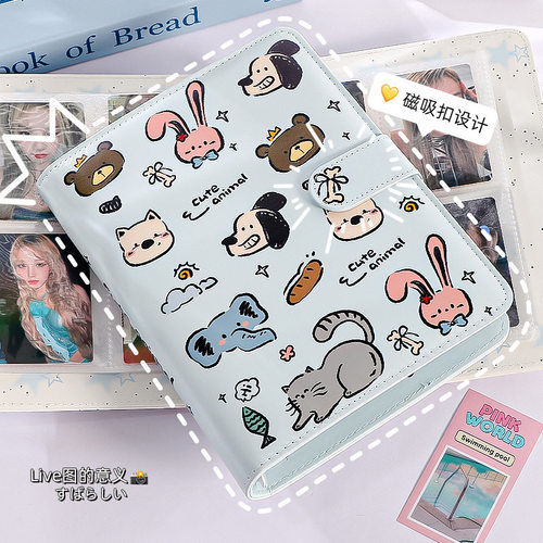 新款原创insA5四宫格pu卡册3寸学生追星精致小卡收纳册照片纪念册