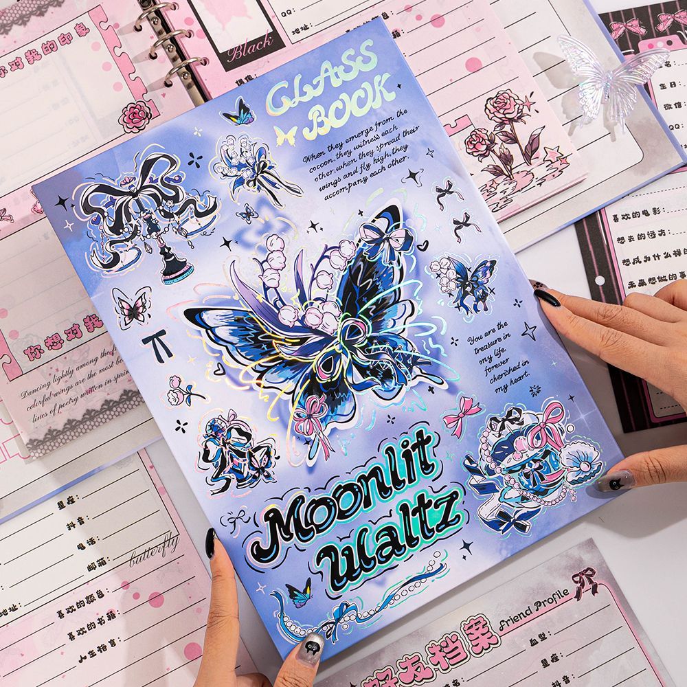 蝴蝶同学录小学生六年级甜酷韩系ins风2025新款高颜值小众不撞款小学毕业成长纪念册留言通讯录小众ing风女生
