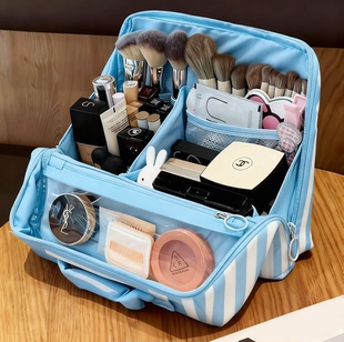 站立式化妆包超大容量防水分区收纳包手提便携随身旅行立体多功能