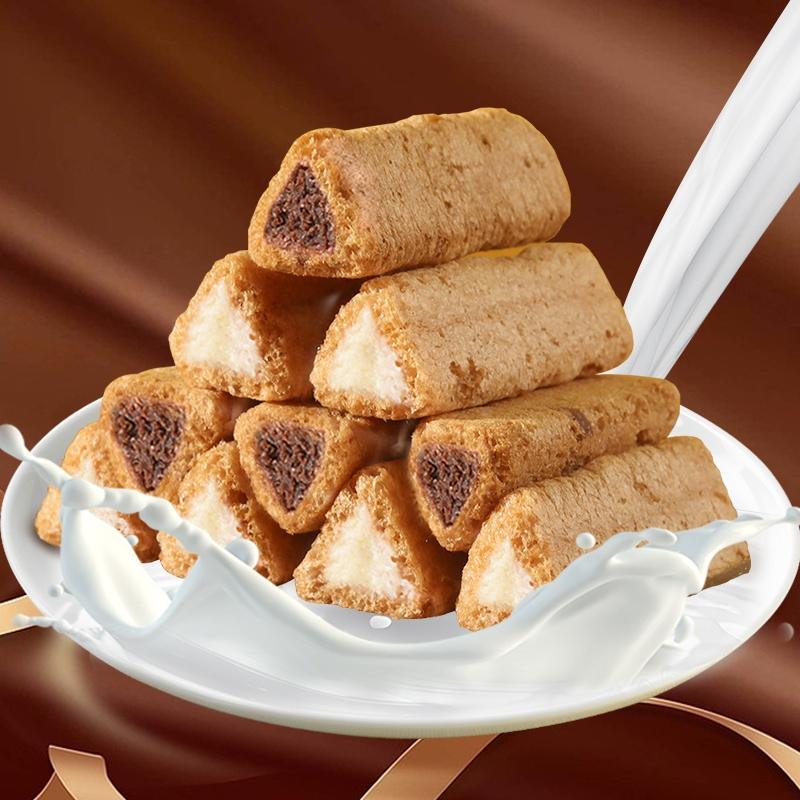 t熔岩三角酥咸蛋黄味谷物棒网红直播休闲膨化零食