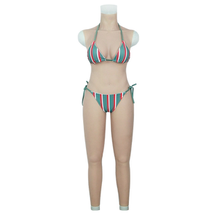 ROANYER/媛野C杯连臂连体衣假胸主播cd变装义乳男用假yin套装