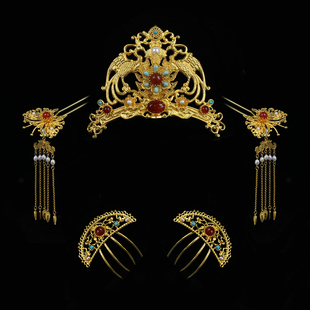 红妆匣子原创-凤瑶-杨紫同款古风双凤发冠唐风头饰汉服发饰配饰