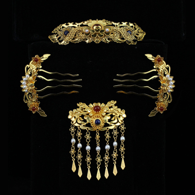 红妆匣子百搭流苏后压汉服头饰