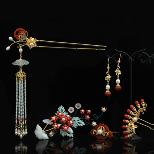 红妆匣子原创-红缨-多宝珍珠花簪流苏步摇百搭发簪汉服头饰配饰
