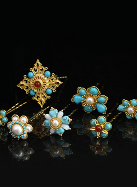 红妆匣子原创-唐风百搭小簪子多宝花簪珍珠花簪发簪汉服头饰配饰