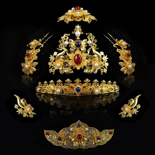 红妆匣子原创-风华-明制发冠狄髻全套头饰发簪凤簪汉服汉婚配饰