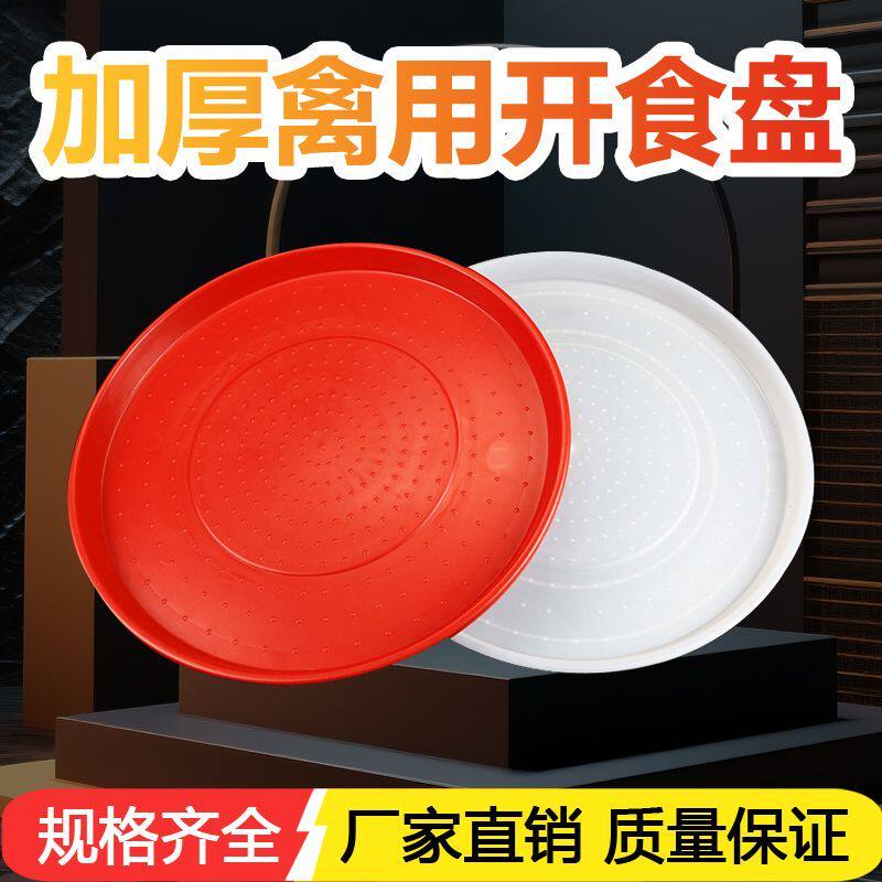 小鸡开食盘加厚雏鸡采食盘料垫圆形食盘鸡饲料盘喂食盘鸡用熟料