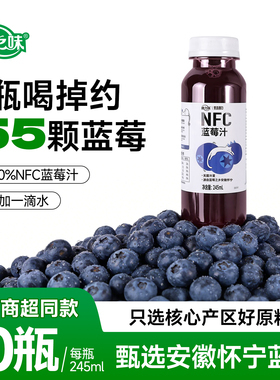 康之味蓝莓汁鲜果原榨NFC无添加纯果汁蓝莓原浆饮品整箱