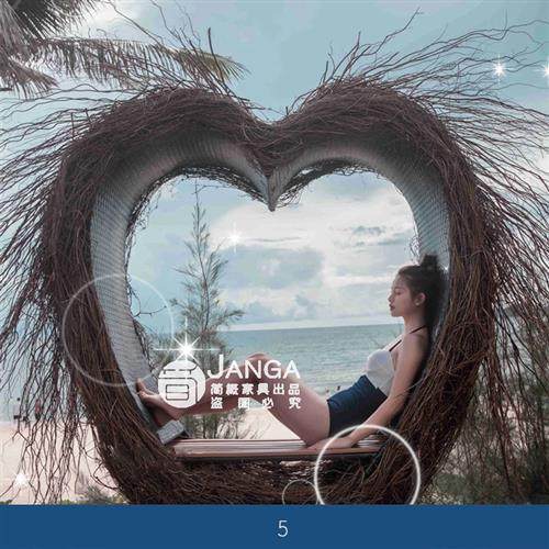 巴厘岛网红鸟巢秋千景区婚纱拍摄道具创意悬挂圆形床户外民宿鸟巢