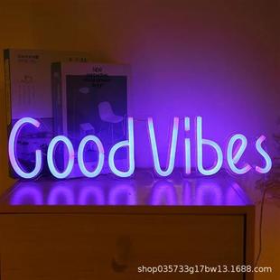 新款 饰彩灯 全系列亚克力同名背板霓虹灯跨境电商创意灯墙挂装