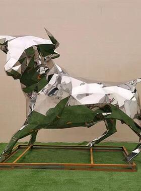 玻璃纤维雕塑定制卡通动物户外大型不锈钢雕塑公园广场铸铜人物摆