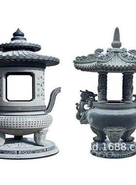 墓用小香炉石雕寺庙石制九鼎香炉多少钱宗祠石头天公炉图片