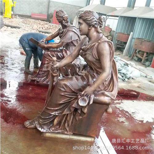 人物雕塑锻铜雕塑可定欧式女神铜雕塑复古天使雕像