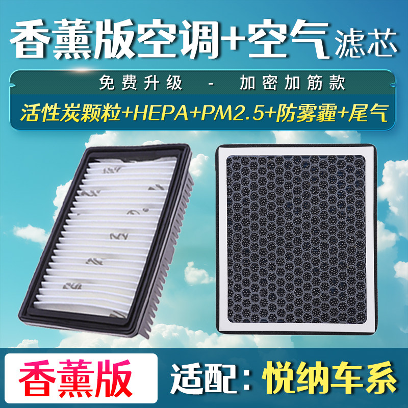 适用北京现代悦纳香薰空调空气滤芯RV汽车空滤格升级专用