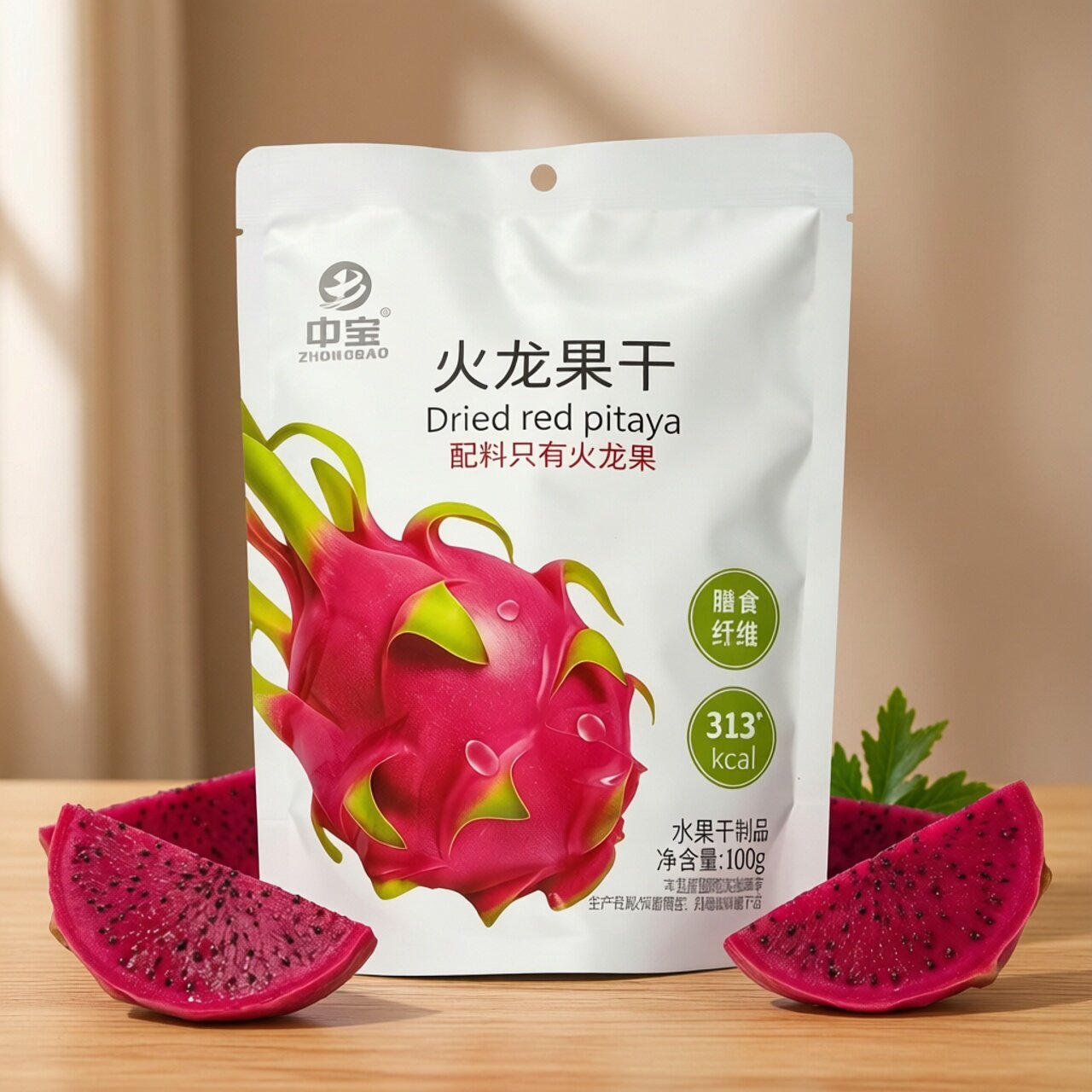 火龙果干红心火龙果开袋即食蜜饯水果干办公休闲解馋零食100g袋装
