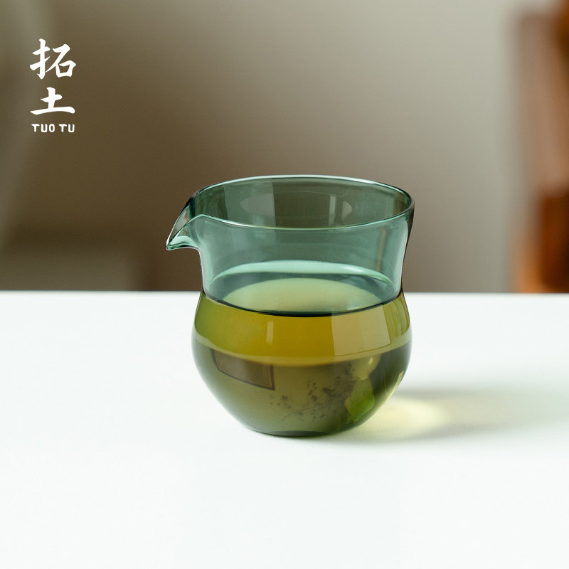 拓土简约高硼硅玻璃创意蝉青公道杯女家用分茶器茶海公杯功夫茶具
