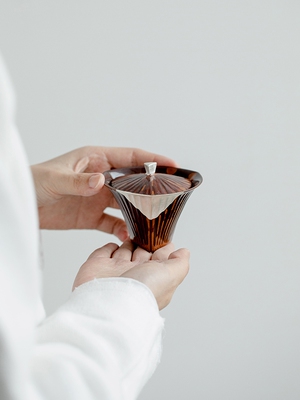 托土窑转栗色棕银三足有盖碗茶杯家用二菜碗单茶器功夫茶杯