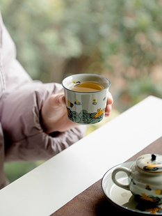 兔兔金兔快乐冰桶杯茶杯陶瓷茶杯家居创意大师杯单杯功夫茶具