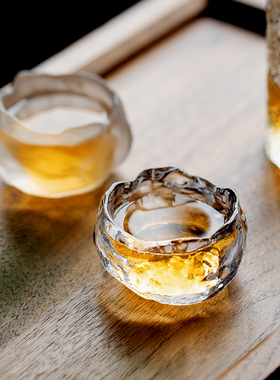 釉彩观云杯家用加厚耐高温玻璃茶杯中国大师杯单杯创意茶杯