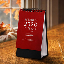 2026年新款马年韩式竖款周计划表自律打卡小台历个性创意办公桌面摆件定制专版月历可印企业办公logo简约日历