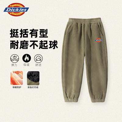 Dickies童装男童加绒裤子灯芯绒