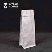 侧拉链咖啡袋包装 500g哑灰八边封长版 8cm 单向排气阀