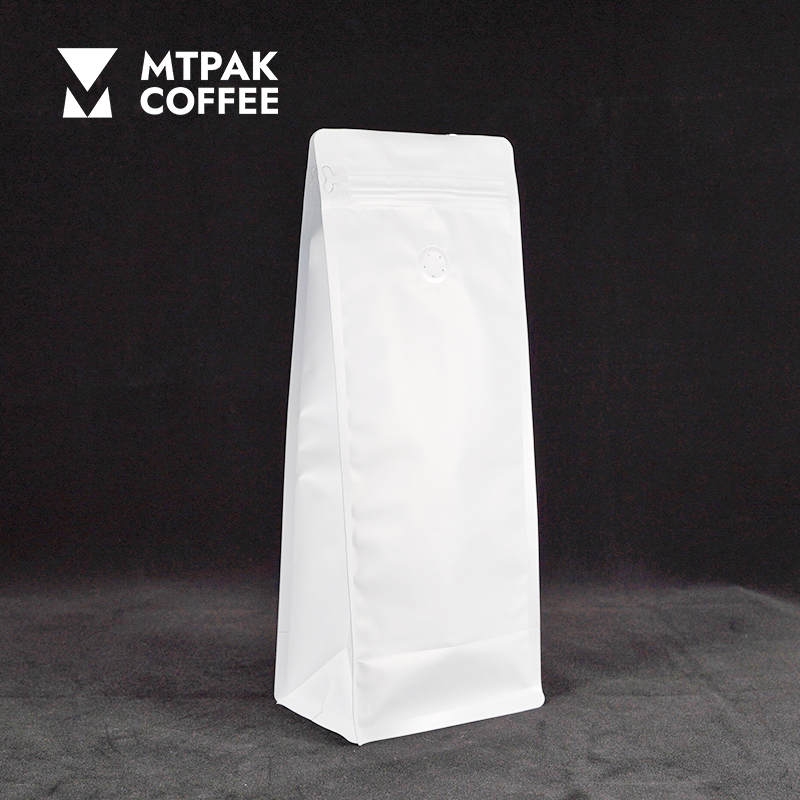 咖啡豆包装袋白色哑光八边封