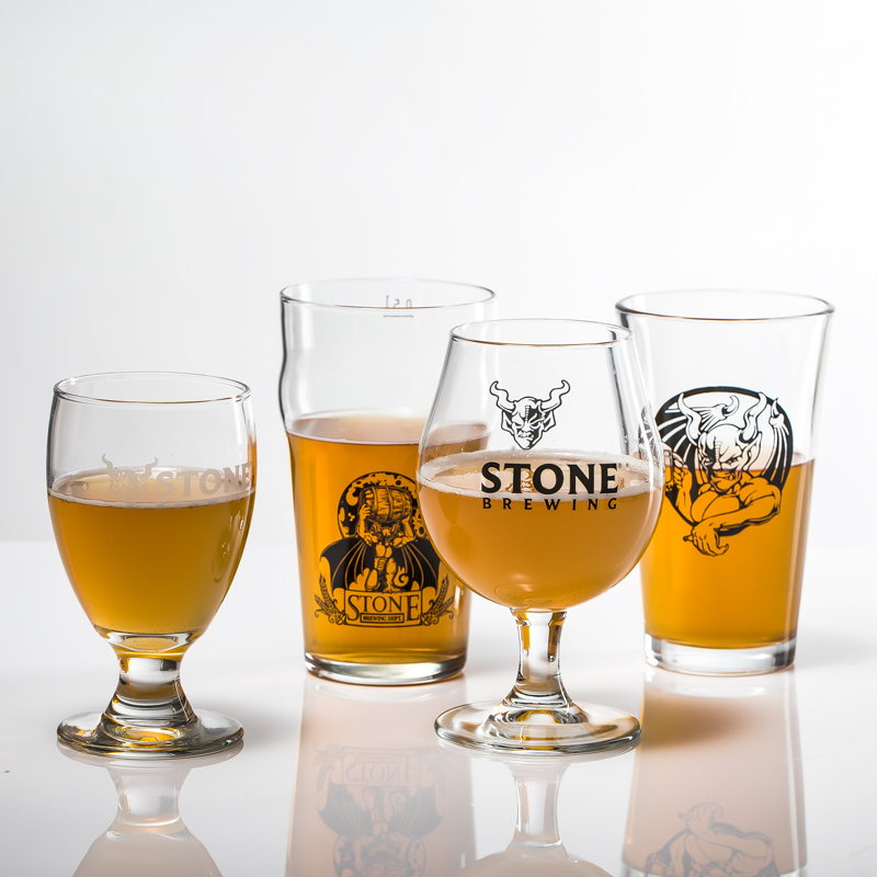 精酿巨石啤酒杯STONE高脚啤酒杯家用郁金香啤酒杯大容量品脱杯子