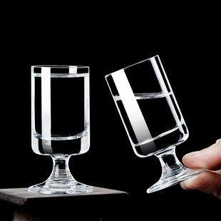 高脚40ml手工水晶玻璃白酒杯加厚一两杯套装家用高档烈酒杯一口杯