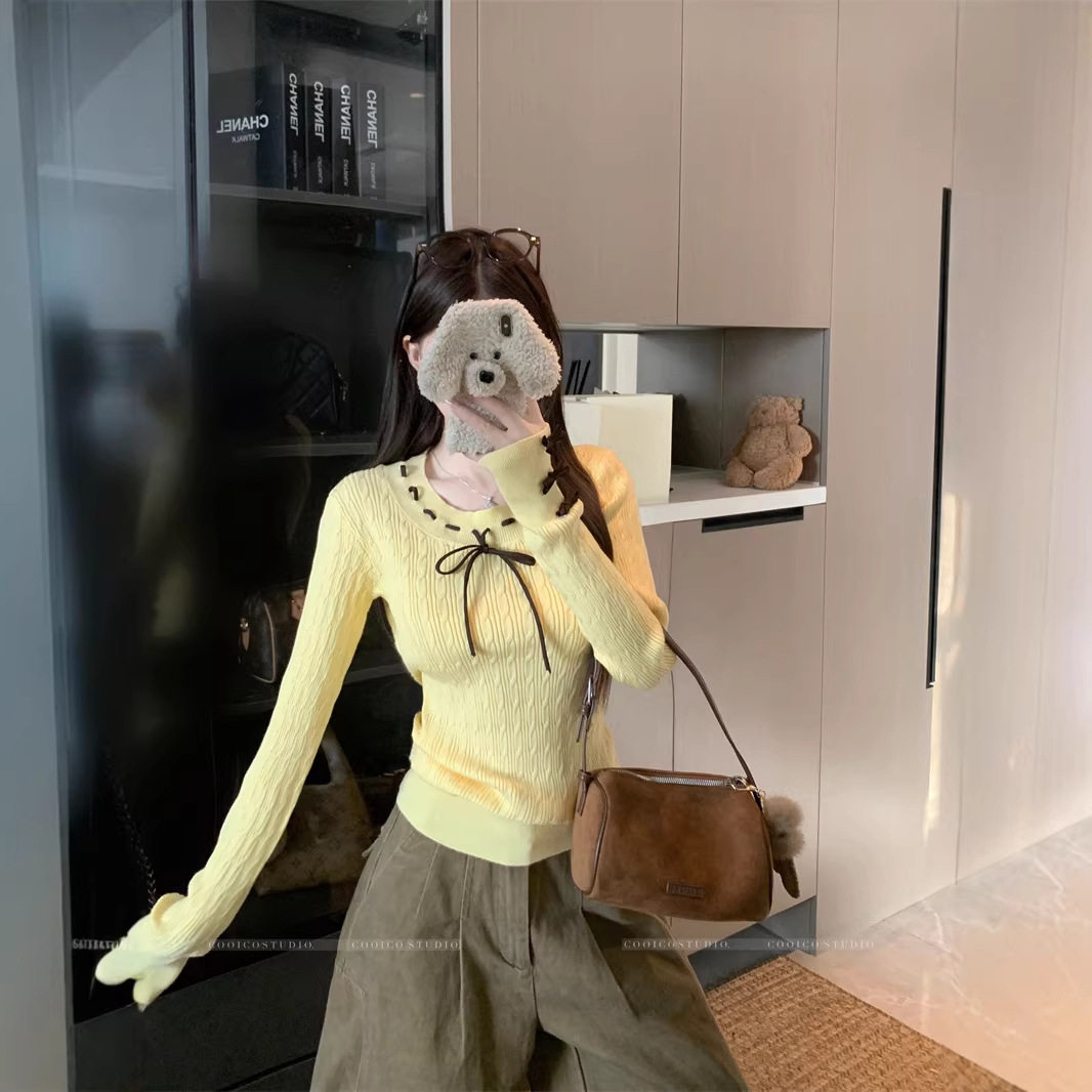 【安迪绒洗水】甜美结设计绞花修身针织衫秋冬长袖上衣女打底,女装/女士精品,毛针织衫,淘宝优惠券,粉丝福利购,淘宝优惠卷