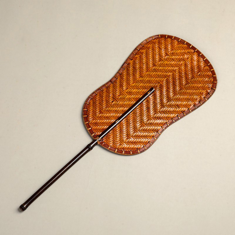 大漆紫竹葫芦形团扇竹编扇子汉服摆拍中式夏季蒲扇麈尾扇腰扇