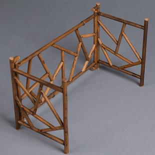 中式梅鹿竹制结界风炉凉炉围屏花道茶席陈设布景屏风