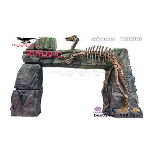 大型仿真恐龙化石骨架造型主题景区恐龙乐园大门恐龙动物拱门摆件