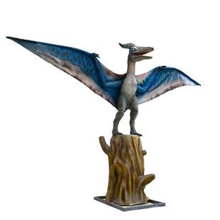 景观装饰站立翼龙大型恐龙仿真艺术互动装置模拟恐龙叫声动作