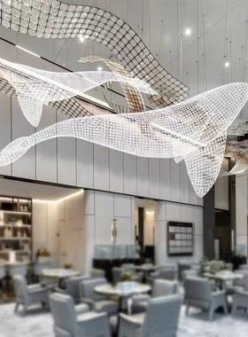 鲸鱼镂空雕塑不锈钢铁艺海洋动物摆件海豚金鱼悬挂吊装饰品定制