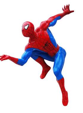 漫威仿真蜘蛛侠大型壁挂墙装饰电影院商场展厅玻璃钢雕塑落地摆件