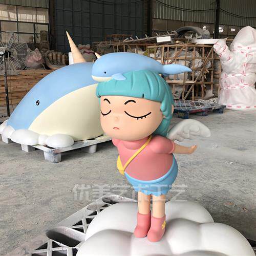 玻璃钢雕塑定制卡通公仔美陈模型大型门口吉祥物户外广场摆件玩偶