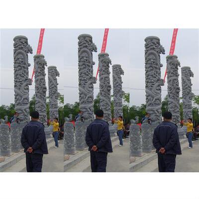家祠石雕龙柱子厂家广场汉白玉龙柱雕塑价格景观石刻云柱图片