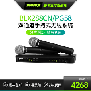BLX288 舒尔 PG58一拖二无线K歌演出会议麦克风 政府补贴15%