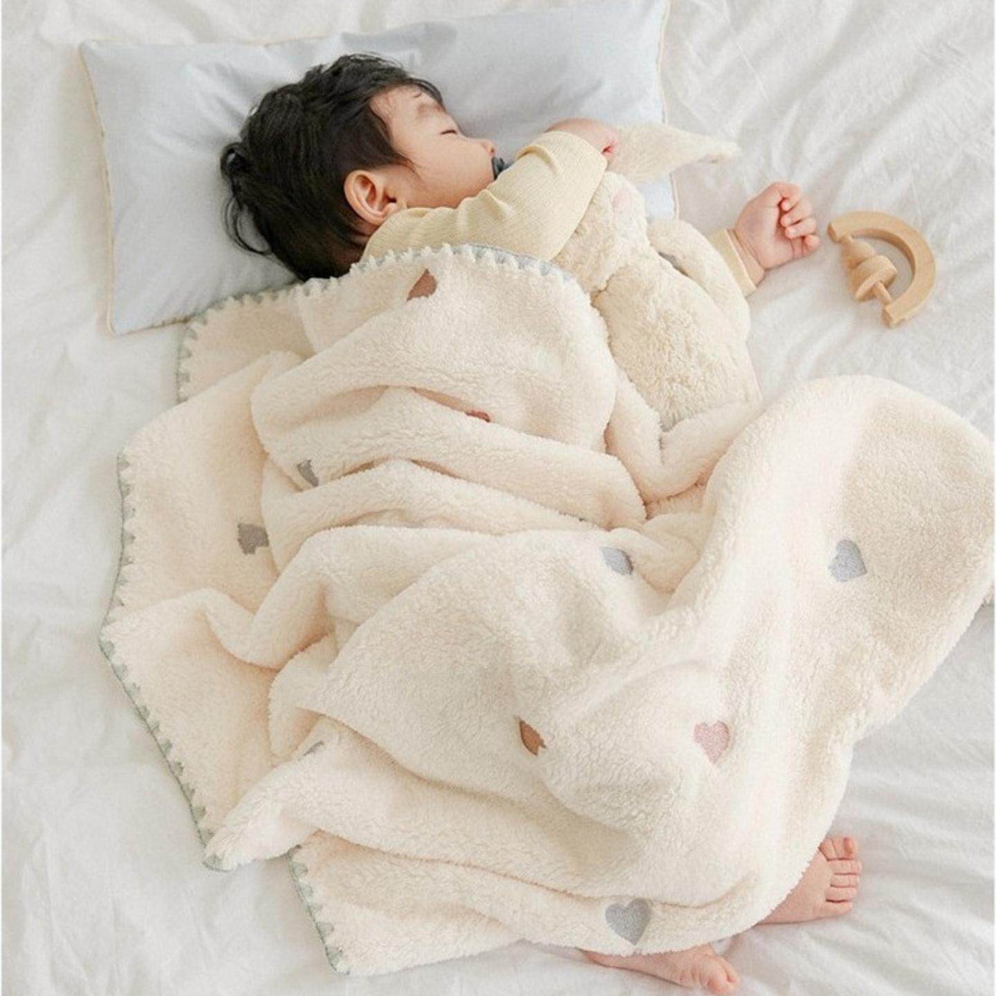 in婴儿盖毯宝宝被子新生儿午睡毯子 儿童幼儿园四季珊瑚绒小毛毯