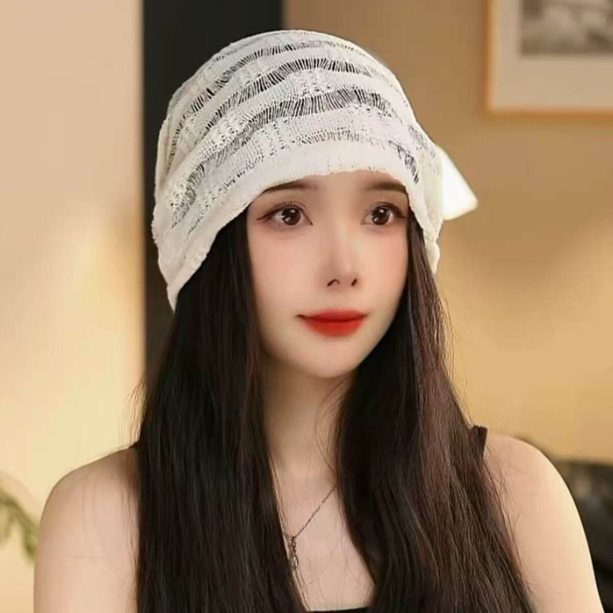 夏季镂空薄款透气堆堆帽女显脸小图片