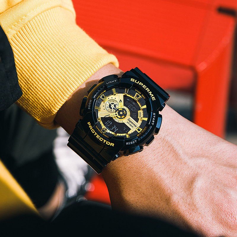 SUPERME旗舰手表女初中小学生儿童运动机械防水电子表高男女表BX