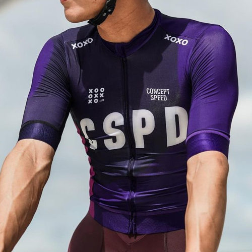 CSPD公路车专业骑行服短袖牛奶丝