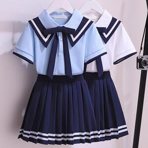 女童衬衣学生两件套裙jk学院风夏