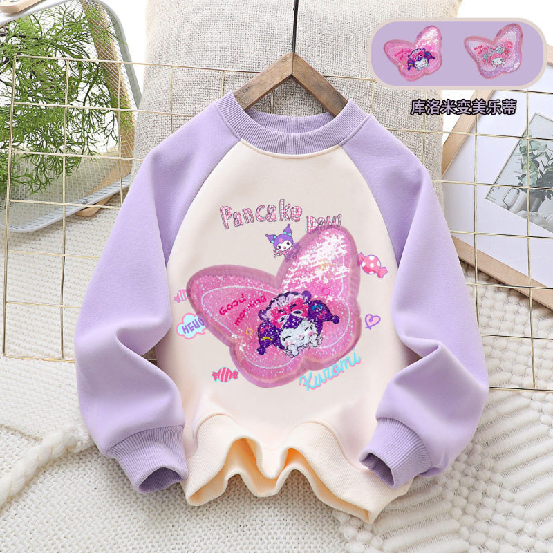 女童卫衣秋冬新款加绒卡通美乐小女孩变色亮片库洛米圆领上衣T恤,童装/婴儿装/亲子装,卫衣/绒衫,淘宝优惠券,粉丝福利购,淘宝优惠卷