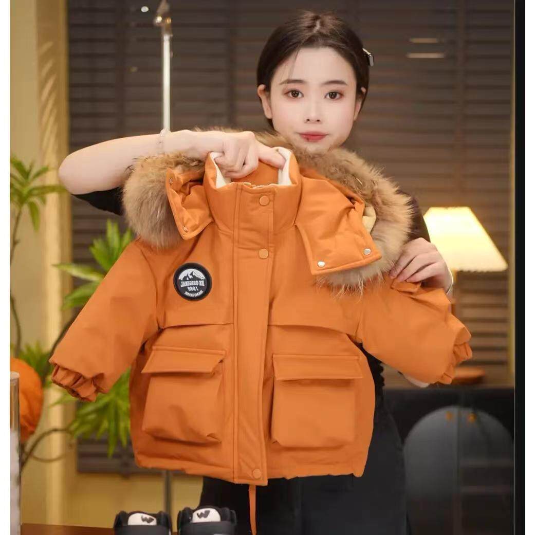 男童冬季加厚保暖大毛领棉服